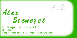 alex stenczel business card